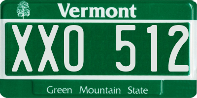 VT license plate XXO512