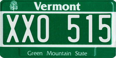 VT license plate XXO515