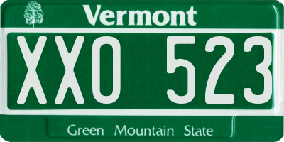 VT license plate XXO523