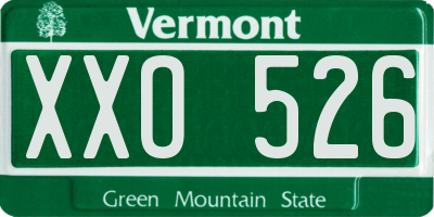 VT license plate XXO526