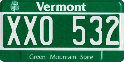 VT license plate XXO532