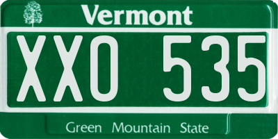 VT license plate XXO535