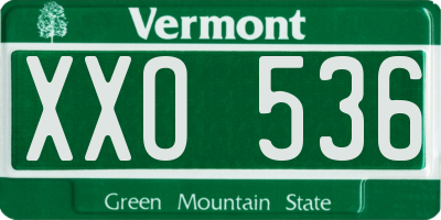 VT license plate XXO536