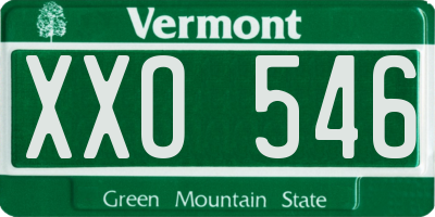 VT license plate XXO546