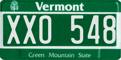 VT license plate XXO548