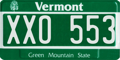 VT license plate XXO553