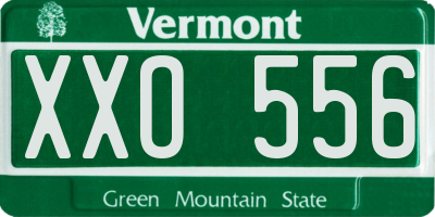 VT license plate XXO556