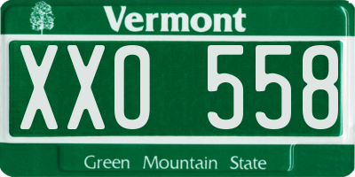 VT license plate XXO558