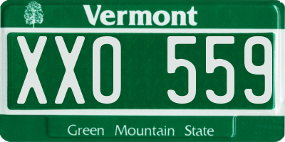 VT license plate XXO559