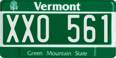 VT license plate XXO561