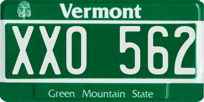 VT license plate XXO562
