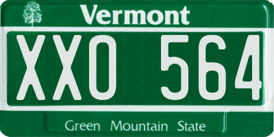 VT license plate XXO564