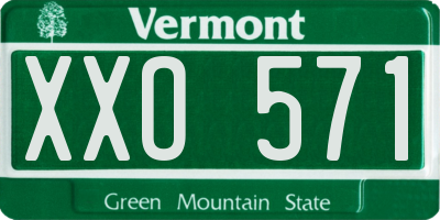 VT license plate XXO571