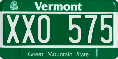 VT license plate XXO575
