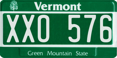 VT license plate XXO576