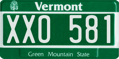 VT license plate XXO581