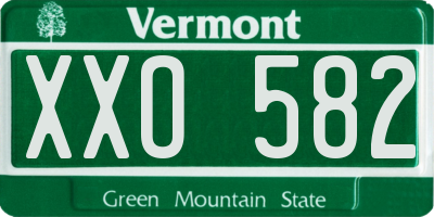 VT license plate XXO582