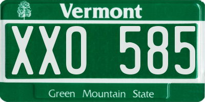 VT license plate XXO585
