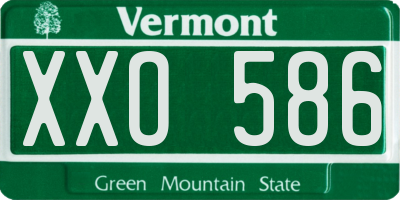VT license plate XXO586