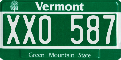 VT license plate XXO587