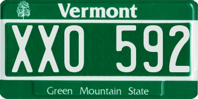 VT license plate XXO592
