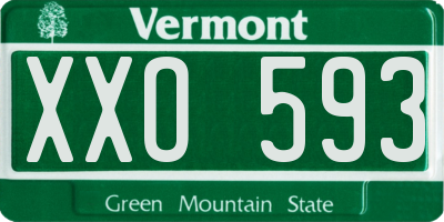 VT license plate XXO593