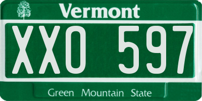 VT license plate XXO597