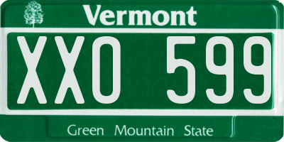 VT license plate XXO599