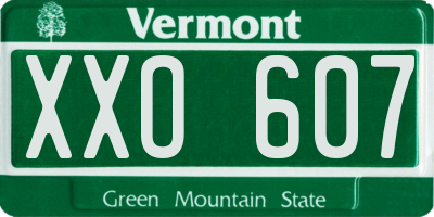 VT license plate XXO607