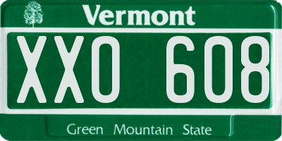 VT license plate XXO608