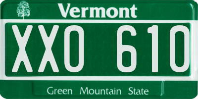 VT license plate XXO610