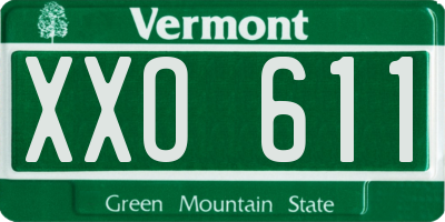 VT license plate XXO611