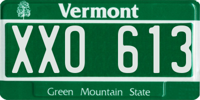 VT license plate XXO613