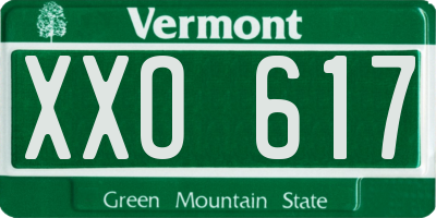 VT license plate XXO617