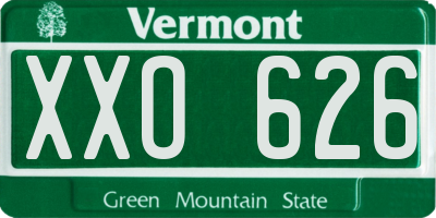 VT license plate XXO626