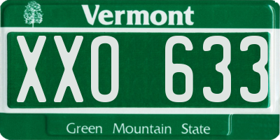 VT license plate XXO633