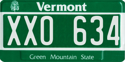 VT license plate XXO634