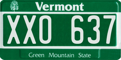 VT license plate XXO637