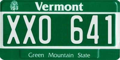 VT license plate XXO641