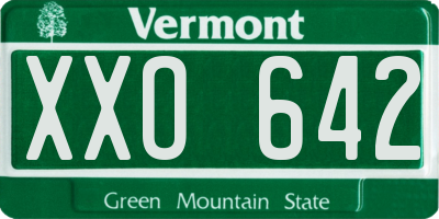 VT license plate XXO642
