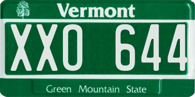 VT license plate XXO644
