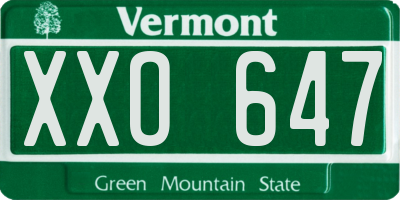 VT license plate XXO647