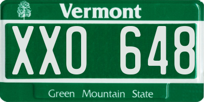 VT license plate XXO648