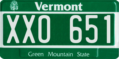 VT license plate XXO651