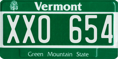VT license plate XXO654