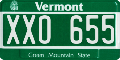VT license plate XXO655