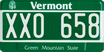 VT license plate XXO658