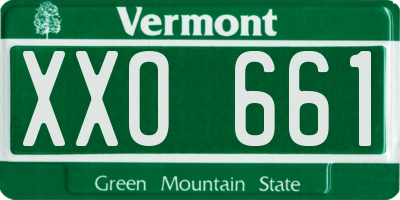 VT license plate XXO661