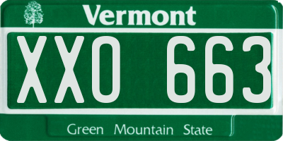 VT license plate XXO663