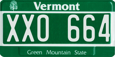 VT license plate XXO664